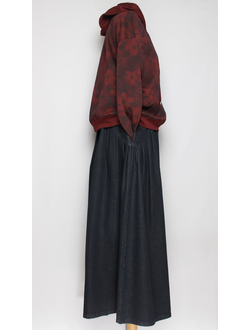 ЮБКА-БРЮКИ  джинсовая "Кокетка широкая " т.синяя р.46-54