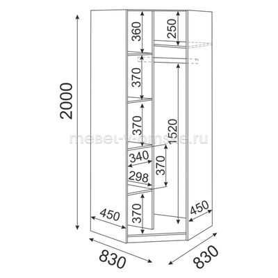 Шкаф угловой Остин М01