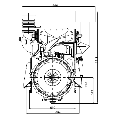 Судовой дизель-редукторный агрегат ДРА 140/1500 - купить | Двинко