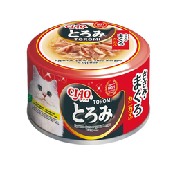 INABA CIAO Toromi (Инаба) Влажный корм для кошек Куриное филе и тунец Магуро с сурими в бульоне, консервы, 80 г