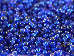 БИСЕР PRECIOSA 10/0 - 50г - 37059 ПРОЗРАЧНЫЙ С СЕРЕБРЯНОЙ ЛИНИЕЙ ВНУТРИ РАДУЖНЫЙ СИНИЙ (ОГОНЁК)