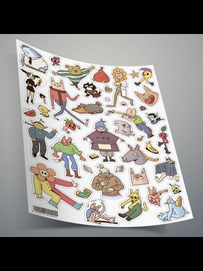 Набор стикеров: эстетичные наклейки, наборы наклеек для ежедневника, творчества, учебы | Стикерпак 4 листа