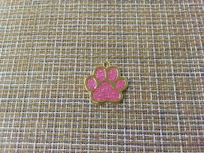 Подвеска кулон лапка 37,5x35x2 мм золотистый, розовый