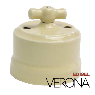 керамический 1-кл. ретро выключатель слоновая кость Verona ручкой слоновая кость