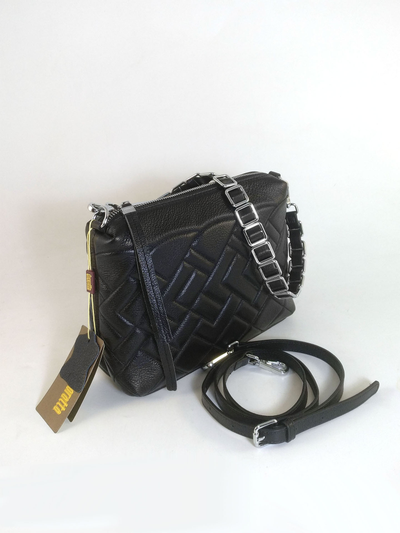 (АРТИКУЛ: 8493/1) СУМКА ЖЕНСКАЯ, НЕБОЛЬШАЯ, НАТУРАЛЬНАЯ КОЖА, ЧЕРНАЯ, ДЛИННЫЙ РЕМЕНЬ ЧЕРЕЗ ПЛЕЧО *