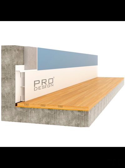 Алюминиевая вставка 1964 для плинтуса Pro Design 2,7 м.п. (12х80 мм) Белый муар