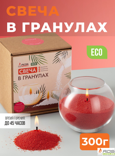 Насыпная свеча "Шар" 12*10 см, цвет "Красный"