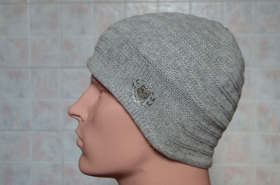 Мужская шапка из мериноса Vizio Италия 5665 серая