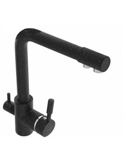 Смеситель для кухни с каналом для питьевой воды, Латунь, Черный, Accoona A5179-4F
