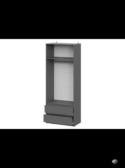 Денвер Шкаф двухстворчатый с ящиками Графит серый