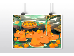 Плакат горизонтальный Капибара, Kapibara-san №19