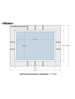 Деревянный большой бассейн "Илим" 540 х 400 х 145 см Кристалл