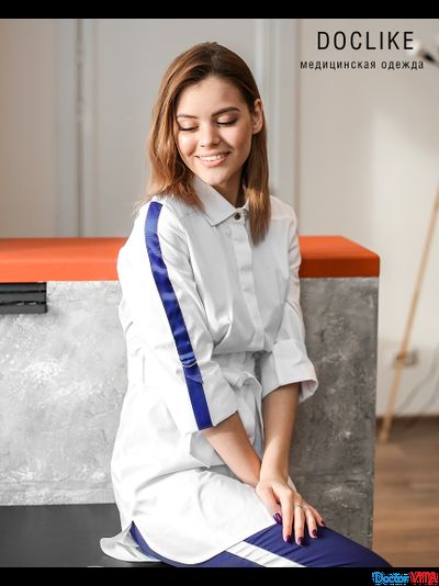 БЛУЗА DOCLIKE DL492/1 белая с лентой