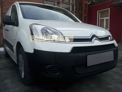 Защита радиатора Citroen Berlingo 2013- рестайлинг (2 части) black