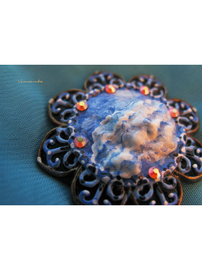 От второй звезды направо и прямо до утра!.. (Питер Пен) Волшебное украшение - брошь с небом и звёздами