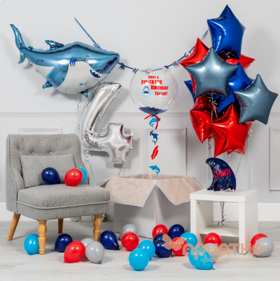СЕТ ИЗ ВОЗДУШНЫХ ШАРИКОВ "АКУЛА"