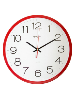 Часы настенные Офис, 30см, красный, пластик  Apeyron PL 1712 505