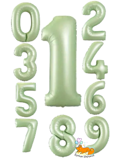 Воздушный шар цифра ярко-оранжевого цвета, 100 см