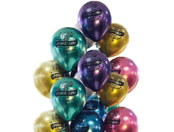 шар 12"/30 см хром "с днем рождения"