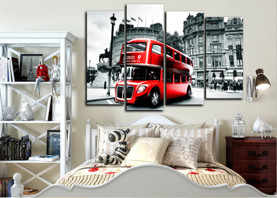 Модульная картина "Лондонский автобус"