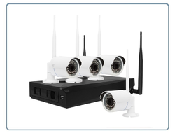 ST, комплект WiFi видеонаблюдения с 4 уличными видеокамерами Full HD, поддержка 1 HDD до 4 Тб