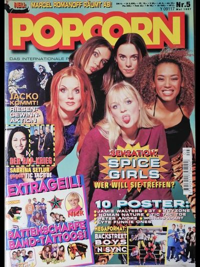 Popcorn Magazine January 1998 Aqua, Spice Girls, Aaron Carter, Justin Timberlake, Backstreet Boys, T