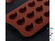 Форма для льда и кондитерских украшений Доляна «Капелька», 21,5×10,4 см, 15 ячеек (2,3×3 см), цвет шоколадный