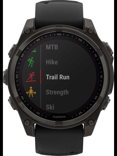 Часы Garmin Fenix 8 —47mm Solar Sapphire Carbon Gray DLC Titanium Black / Pebble Gray