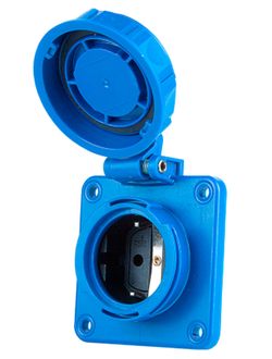 Розетка NAUTILUS с водонепроницаемой подпружиненной крышкой, врезаемая