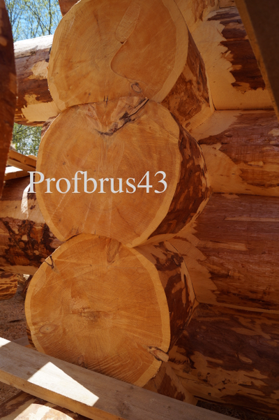 Сруб бани из бревна ручной рубки Кедр, 16 м2