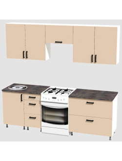 Кухня Эконом 1,8 метра (900х900) Цвет: Фон бежевый/Фон бежевый
