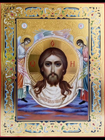 Спас Нерукотворный (Спаситель на убрусе). Рукописная икона.