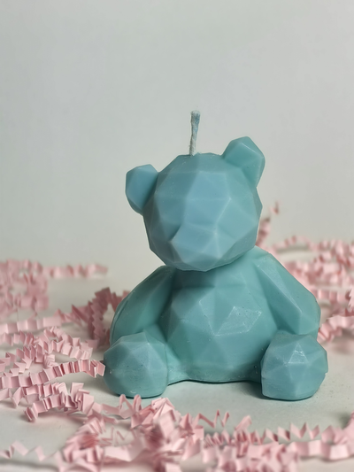 Свеча "Мишка геометрия" Мята