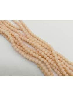 Бусины стеклянные граненые "Биконус", 3 мм, цвет телесный керамика  (C331)