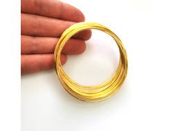МЕМОРИ ПРОВОЛОКА / ПРОВОЛОКА С ПАМЯТЬЮ ДЛЯ БРАСЛЕТОВ (толщина 1мм) 5,5-6см - ЗОЛОТО - 10 ВИТКОВ