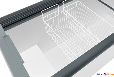 Ларь морозильный GELLAR FG 250 С прямое стекло серый