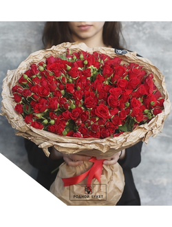 Букет из 19 кустовых красных роз №43