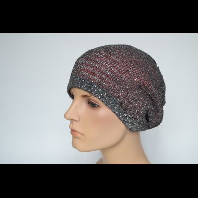 Берет серый с красным женский Vizio Италия 7079