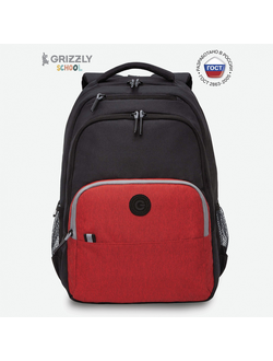 Рюкзак школьный GRIZZLY RU-330-6 черный красный
