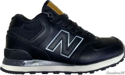New Balance 574 mid с Мехом Black/White Унисекс (36-45)