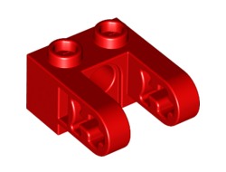 Technic, Brick 1 x 2 with Hole and Dual Liftarm Extensions, Red (85943 / 6162326 / 6271079 / 6371957)