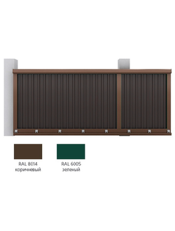 Набор №4 для сборки сдвижных ворот 4000х 2100 (зеленый RAL6005) под зап профл (рек высота профл - 1822 мм)