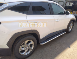Пороги с накладным листом d53 для Hyundai Tucson 2021-