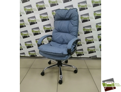 Кресло КР85 (Яппи) ТГ СП ХРОМ К65 (ткань Крафт лазурная)