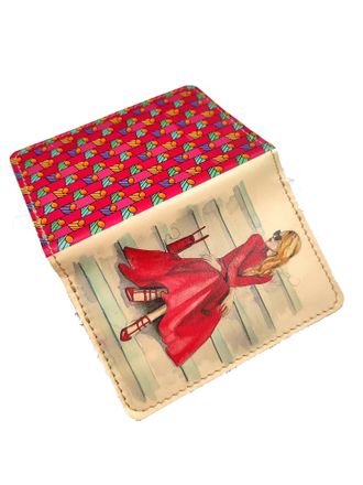 Обложка на автодокументы с принтом "Девушка в красном"