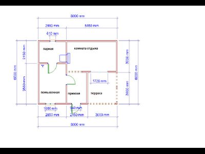 Б-03 ГАБАРИТНЫЕ РАЗМЕРЫ: (6Х8М) 1 ЭТАЖ, ОБЩАЯ ПЛОЩАДЬ: 48М²