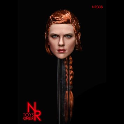 Женская голова (скульпт) - Черная Вдова, Наташа Романофф (коса) - 1/6 scale Female Agent Hair transplantation and braid head carving (NR30B) - NRTOYS