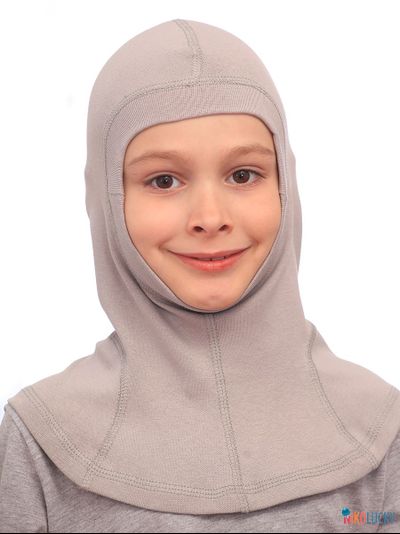 Шапка-шлем 23301-02 95%хлопок 5%лайкра, серый гранит 52-54