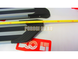 Пороги подножки "Luxe Silver" 2100 мм для Lada LARGUS I 2012-