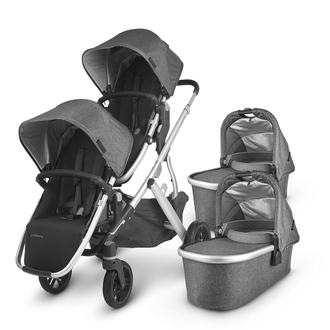 Коляска 2в1 для двойни UPPABaby Vista V2 Jordan Графитовый Меланж (люлька 2шт и прогулка 2шт)